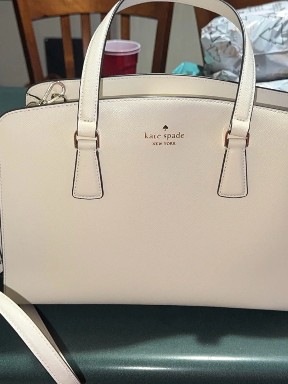 NWOT kate spade Cream Dome Satchel with Gold Hardware